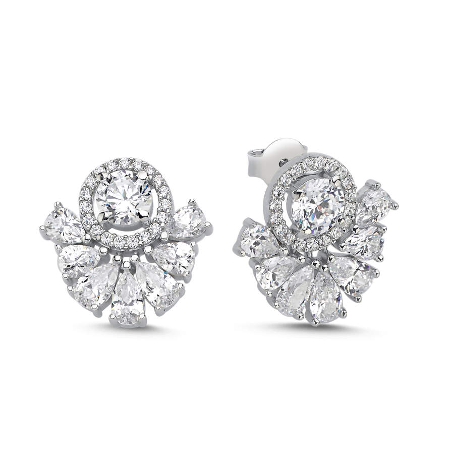 Queen Taşlı Gümüş Küpe - CNG Jewels