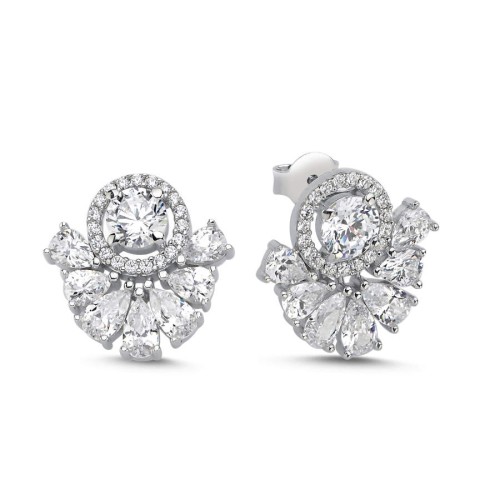 Queen Taşlı Gümüş Küpe - CNG Jewels