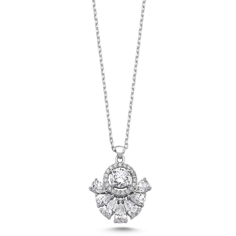 Queen Stone Women's Silver Necklace - CNG Jewels