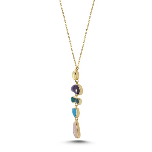 Colorful Enameled Fish Silver Women's Necklace - CNG Jewels (1)