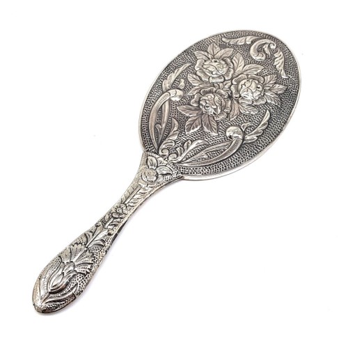 Rose Large Silver Hand Mirror No 4 - Thumbnail