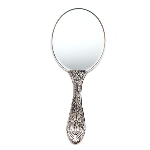 Rose Large Silver Hand Mirror No 4 - Thumbnail