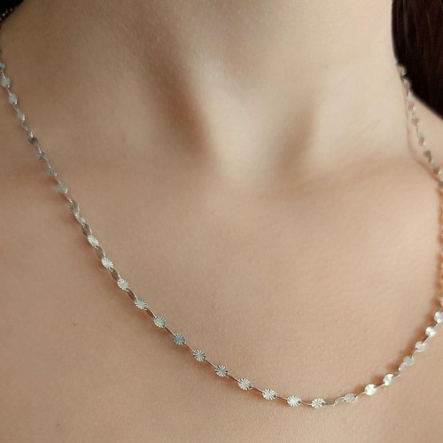 Ruffle Silver Ladies Chain - Thumbnail