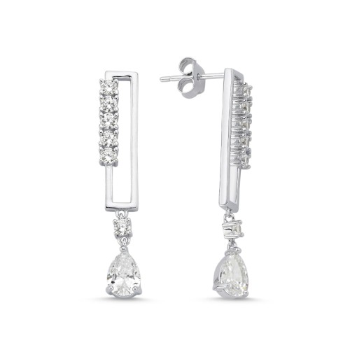Beyoncé Women's Silver Dangle Earrings - 1