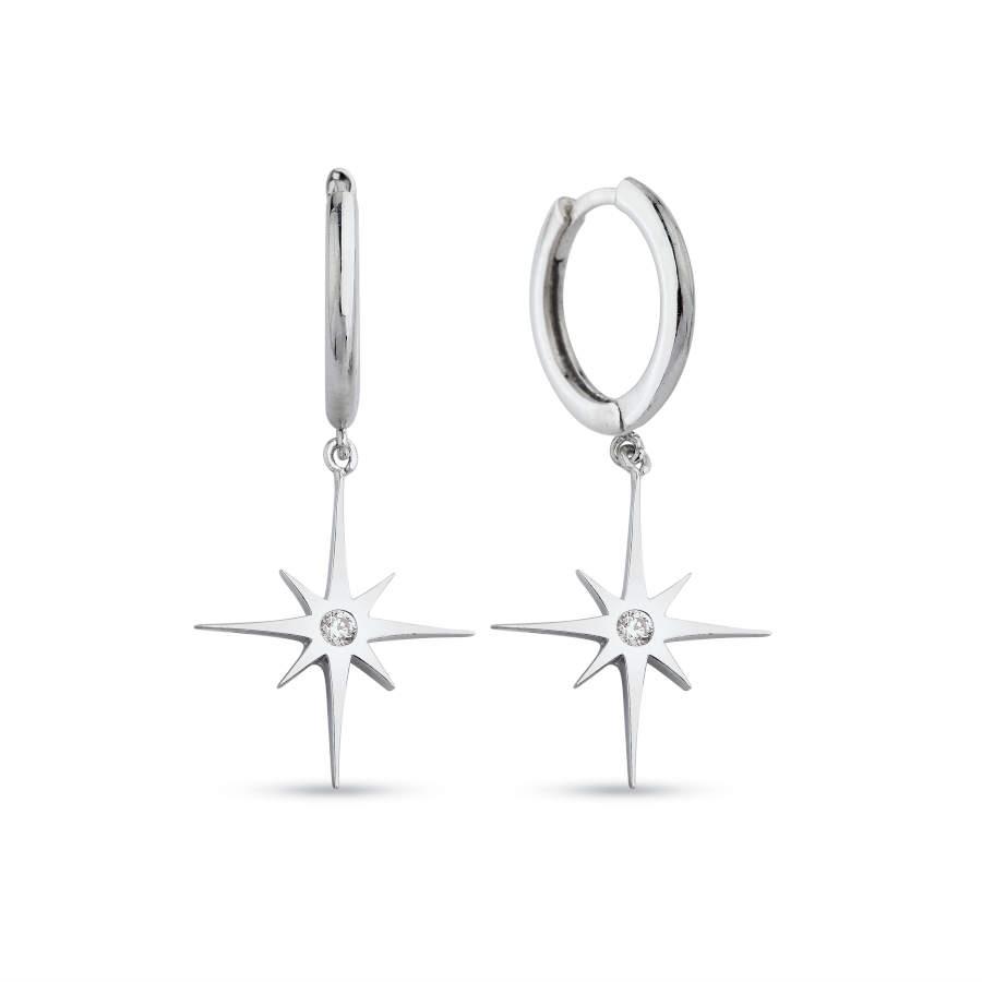 Dangling North Star Silver Women's Earrings - CNG Jewels