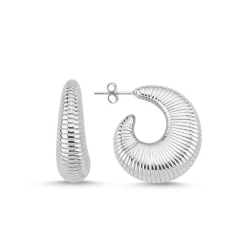 Salyangoz Halka Kadın Gümüş Küpe - CNG Jewels