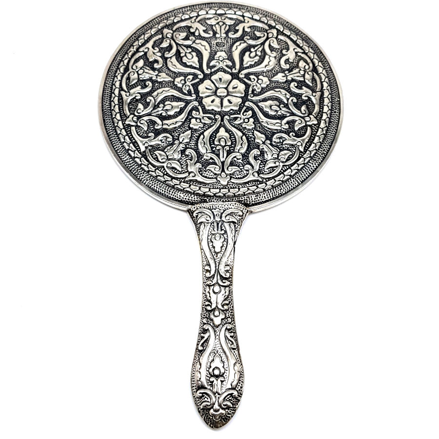 Sarmaşık Desenli Ekstra Büyük Gümüş El Aynası No.5 - CNG Jewels (1)