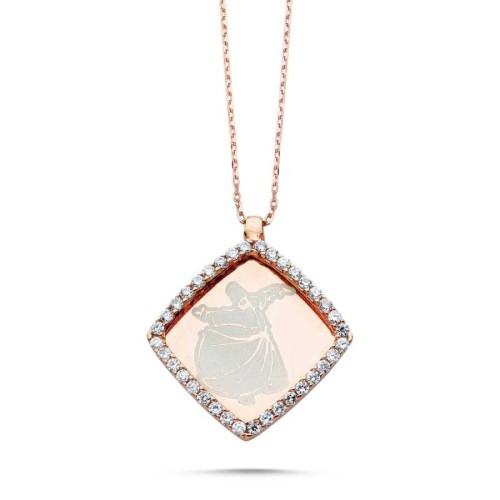 Whirling Dervish Rose Silver Women's Necklace - CNG Jewels