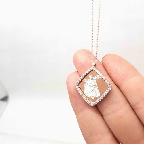 Whirling Dervish Rose Silver Women's Necklace - CNG Jewels (1)