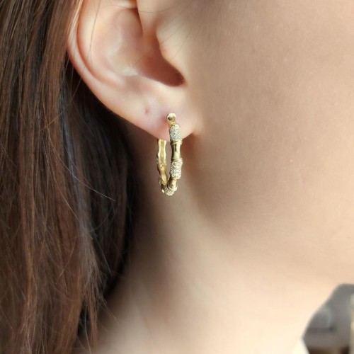 Serpente Halka Gold Gümüş Kadın Küpe - CNG Jewels