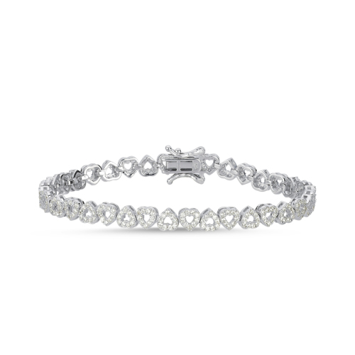 Shiny Heart Silver Waterway Bracelet - CNG Jewels (1)