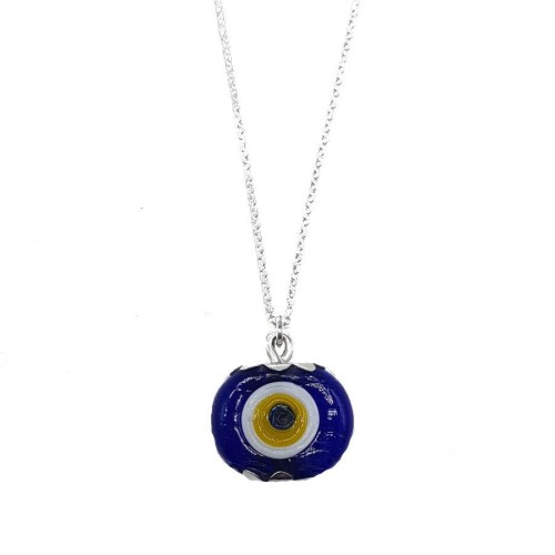  Silver Evil Eye Bead for Car with Mashallah Written - Thumbnail