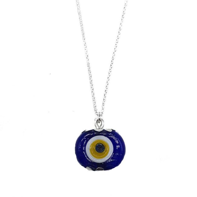 Silver Evil Eye Bead for Car with Mashallah Written - 1