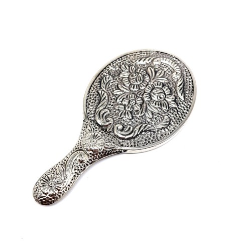 Rose Small Silver Hand Mirror - Thumbnail