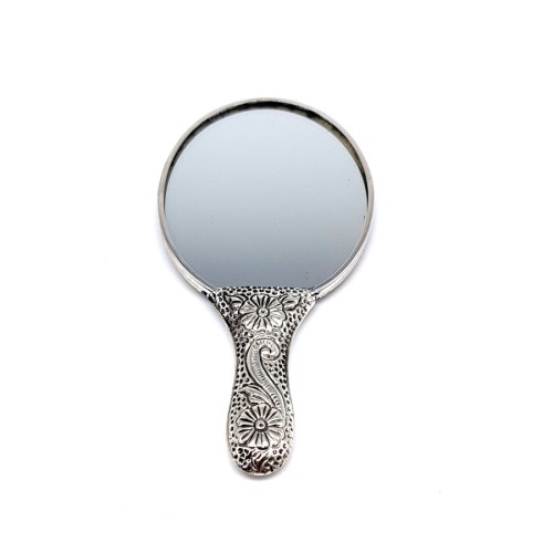 Rose Small Silver Hand Mirror - Thumbnail