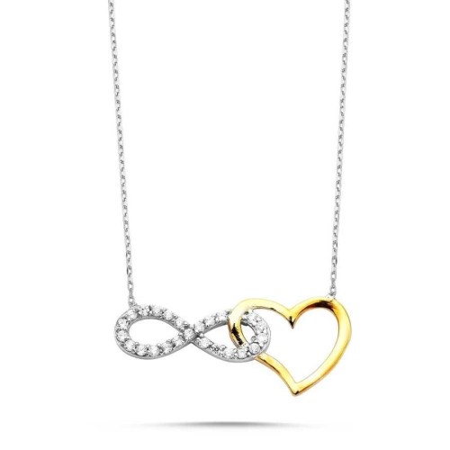 Infinity Heart Silver Women's Necklace 