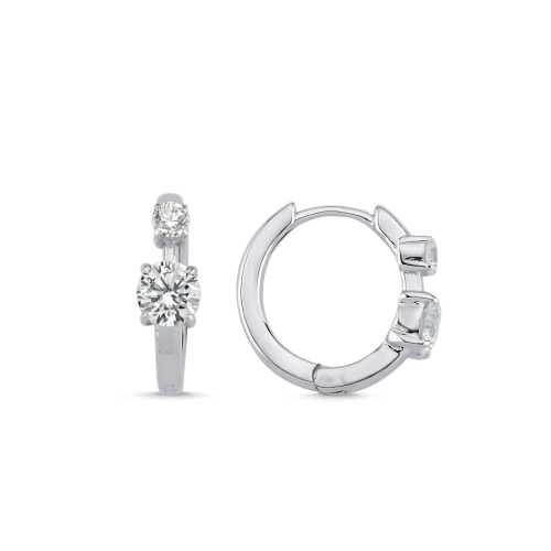 Small Twin Stone Women's Silver Earrings - CNG Jewels