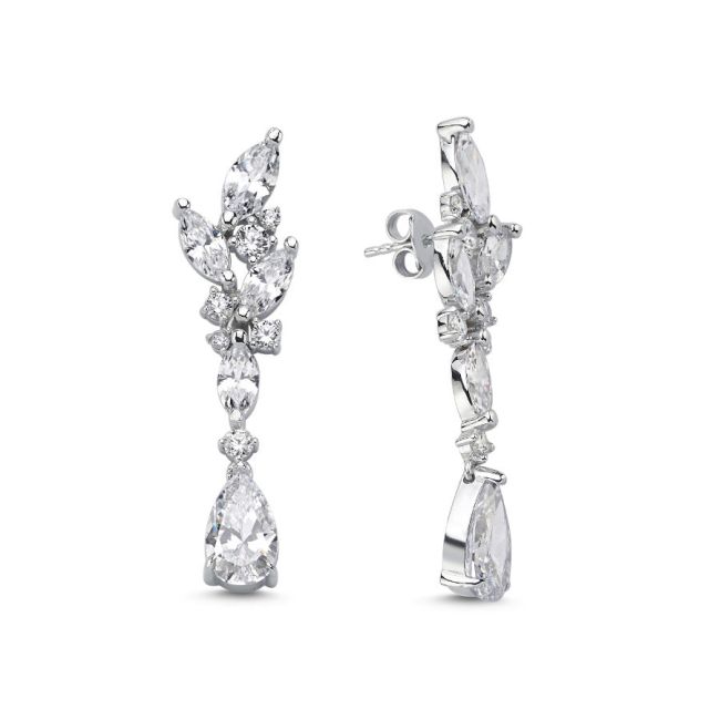 Syren Drop Dangle Women's Silver Earrings - 1