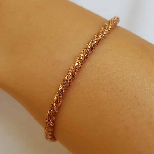 Rose Twist Chain Silver Women's Bracelet - CNG Jewels