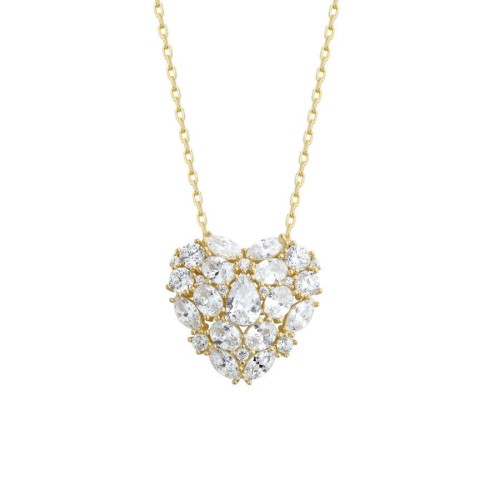 Design Cuore Heart Gold Silver Women's Necklace - CNG Jewels