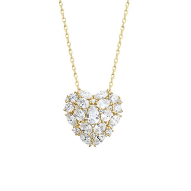 Design Cuore Heart Gold Silver Women's Necklace - 1