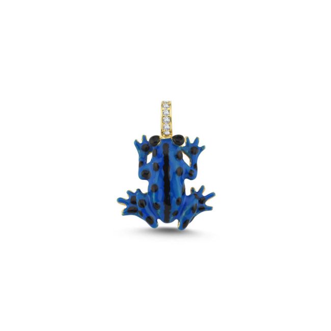 Design Blue Frog Silver Pendant - 1