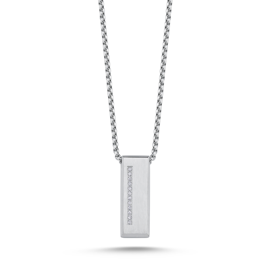 Stone Bar Steel Men's Necklace - CNG Jewels