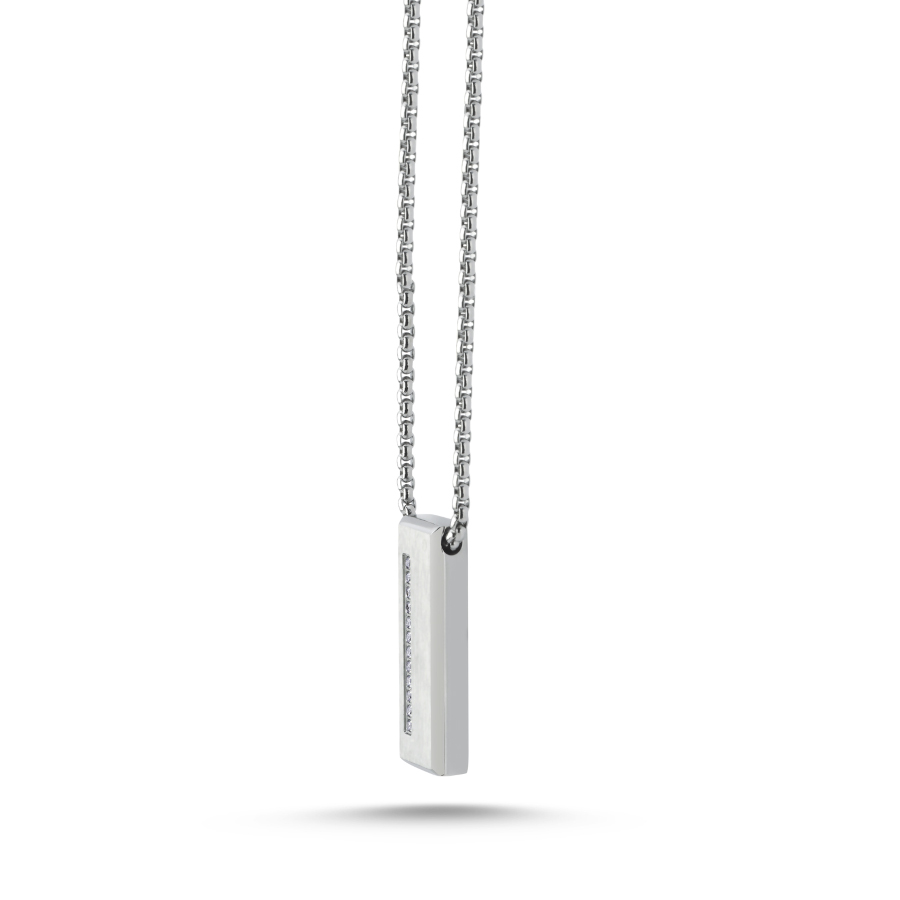 Stone Bar Steel Men's Necklace - CNG Jewels (1)