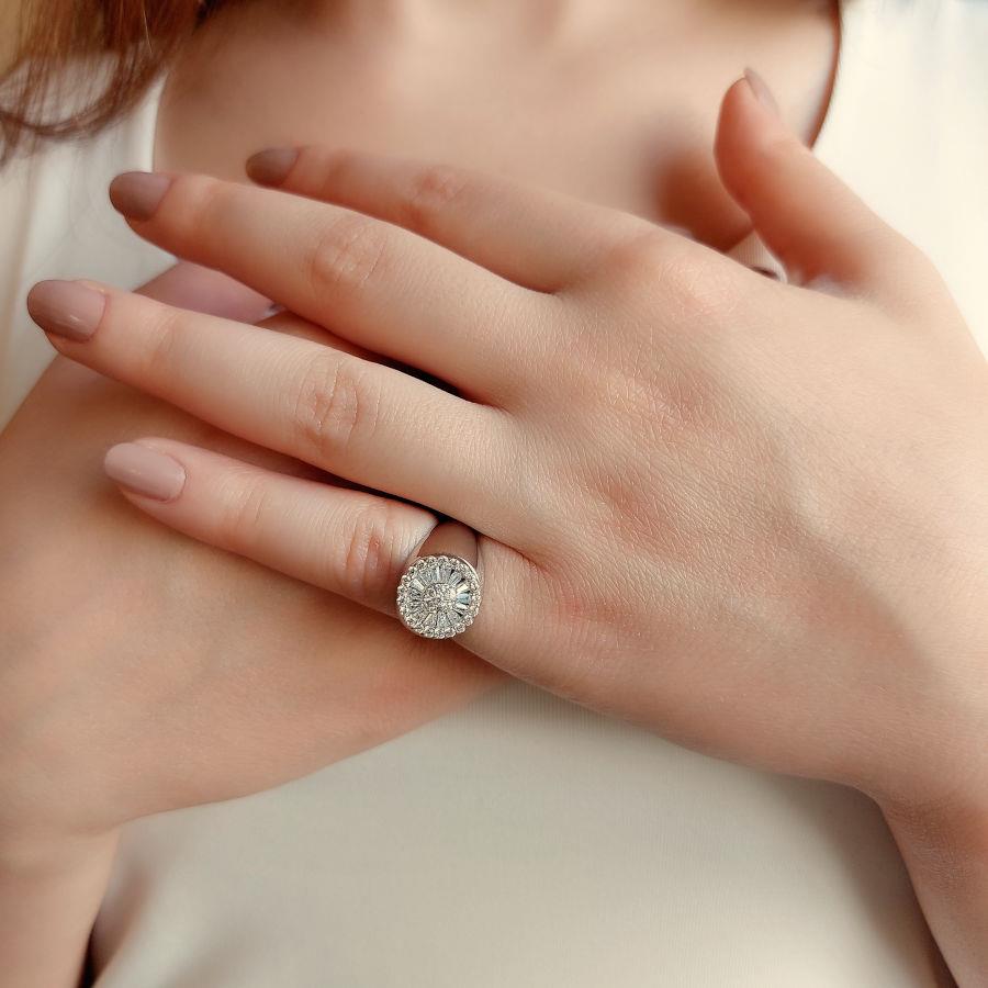 Stoned Silver Knight Women's Pinky Finger Ring - CNG Jewels (1)