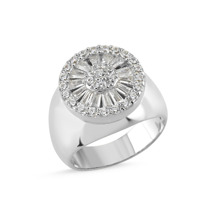 Stoned Silver Knight Women's Pinky Finger Ring - CNG Jewels