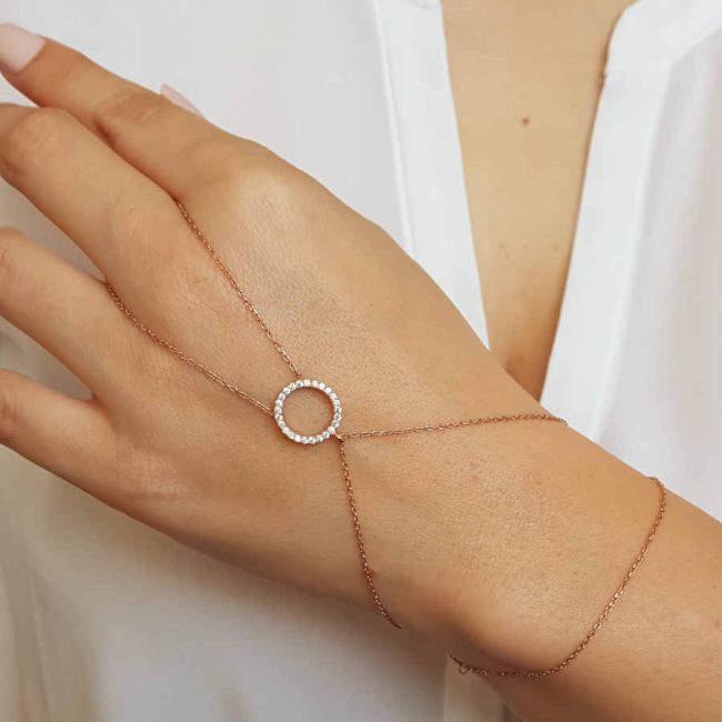 Stone Ring Rosegold Silver Shahmaran Bracelet - 2