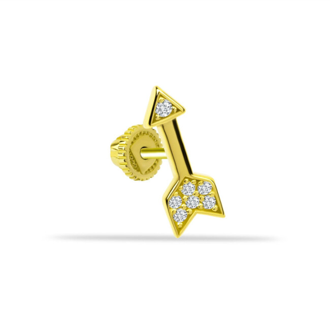 Stone Arrow Gold Helix Piercing - 1