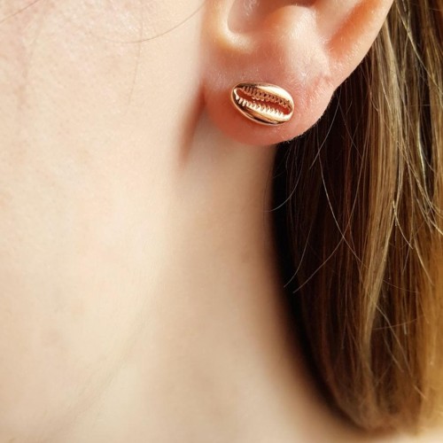 Stoneless Seashell Rose Silver Women's Earrings - CNG Jewels
