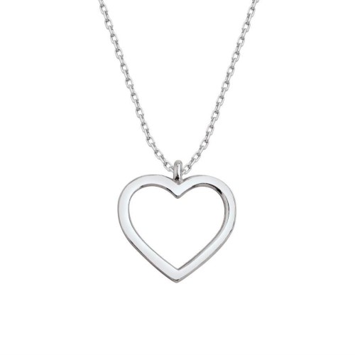 Small Heart Silver Women's Necklace Without Stones - CNG Jewels