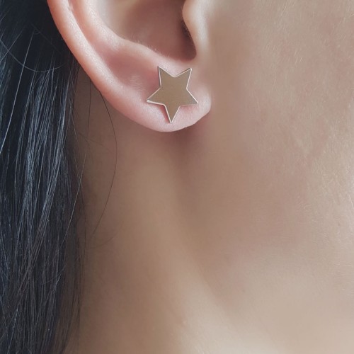 Shiny Star Silver Women's Earrings Without Stones - CNG Jewels