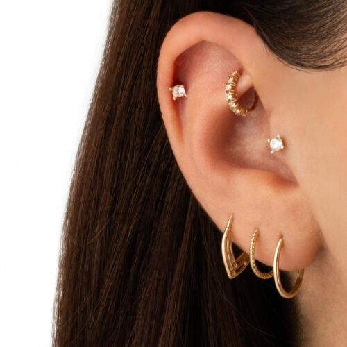 Solitaire Gold Helix Piercing - 2