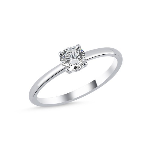 Solitaire Silver Women's Ring - 1