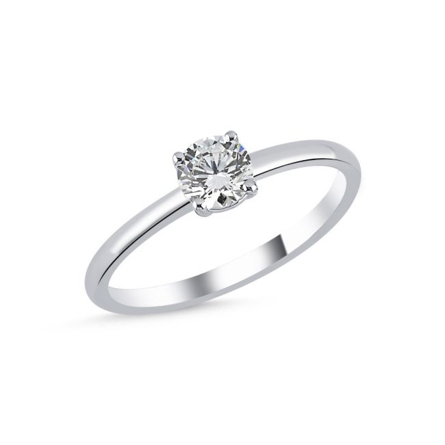 Solitaire Silver Women's Ring - 1