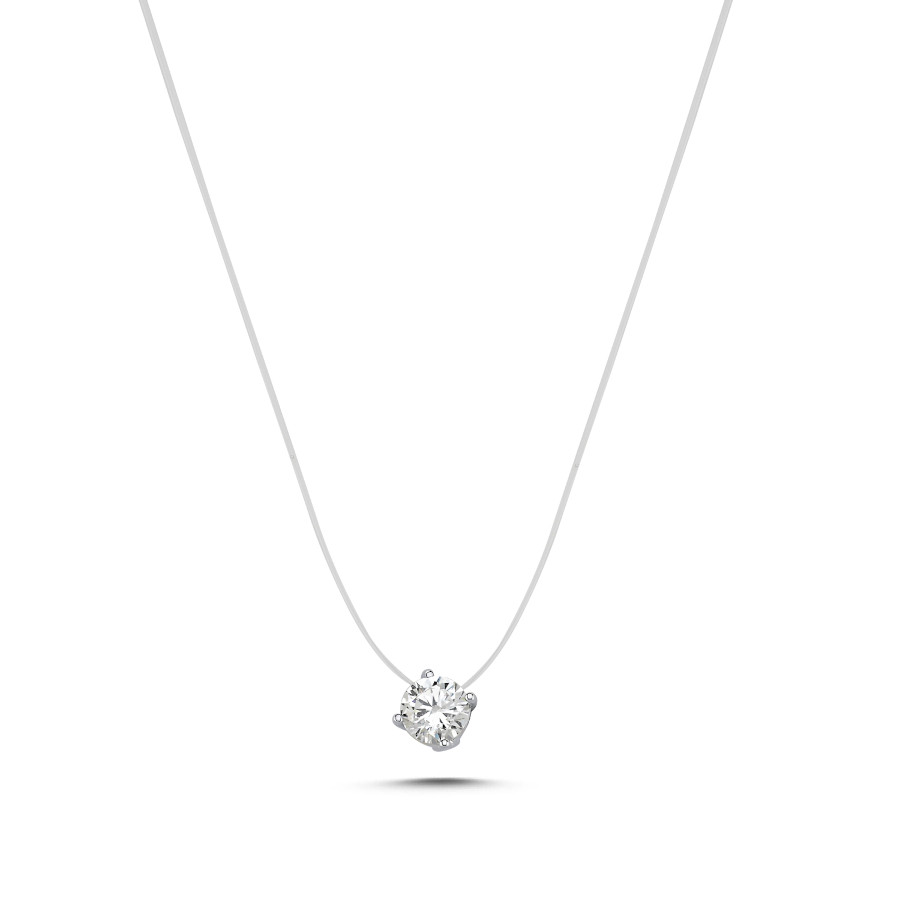 Solitaire Ghost Chain Silver Necklace - CNG Jewels