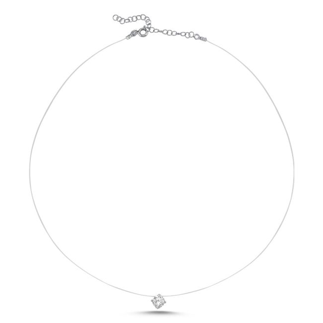Solitaire Ghost Chain Silver Necklace - 2