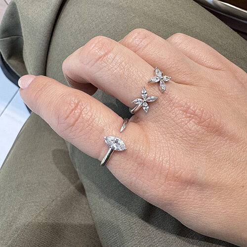 Solitaire Marquise Silver Ring - 2