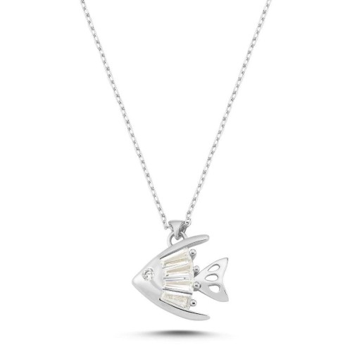 Trapeze Fish Women's Silver Necklace - CNG Jewels
