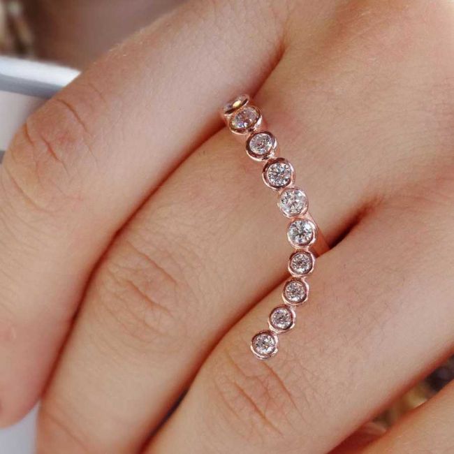 Trend Taşlı J Kadın Rose Gümüş Yüzük - 1
