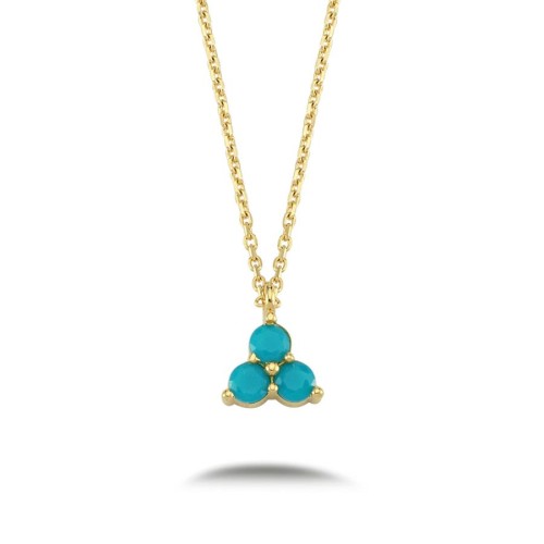 Tria Turquoise Gold Necklace - Thumbnail