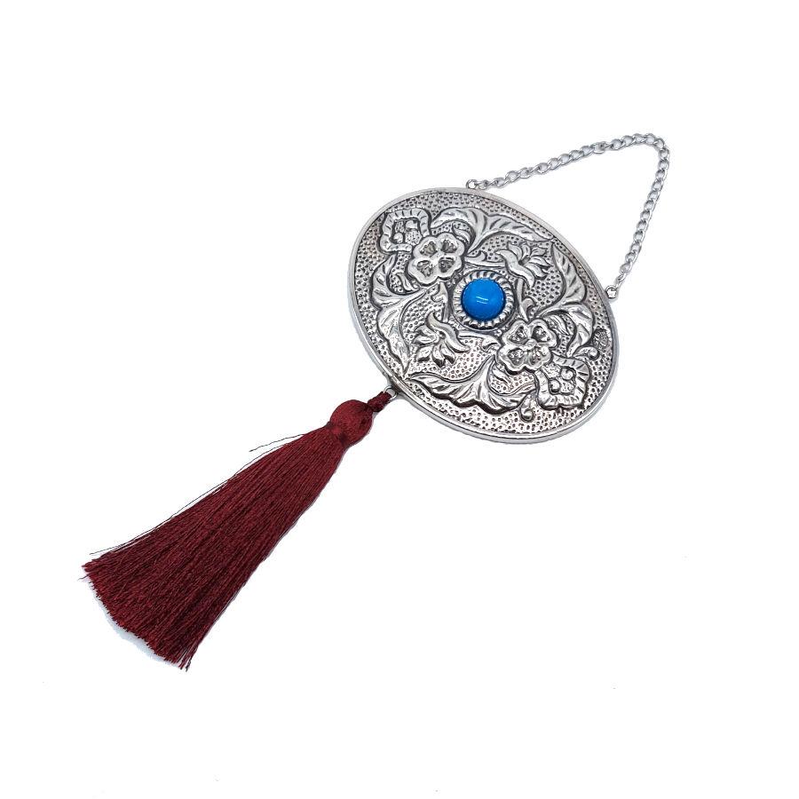 Turkuaz Taşlı Küçük Boy Gümüş Duvar Aynası - CNG Jewels