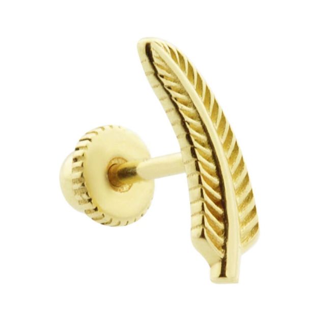 Tüy Altın Helix Piercing Küpe - 1