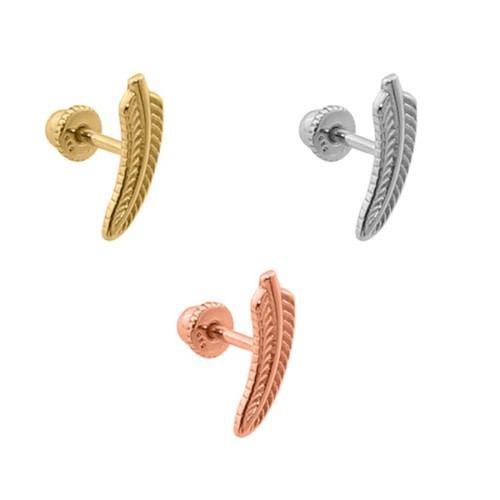 Tüy Altın Helix Piercing Küpe - 2