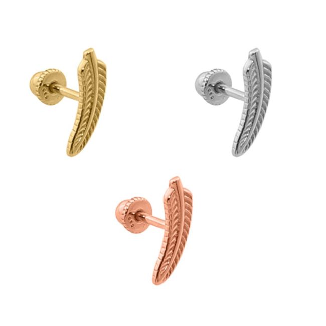 Tüy Altın Helix Piercing Küpe - 2