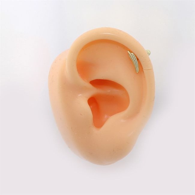 Tüy Altın Helix Piercing Küpe - 3