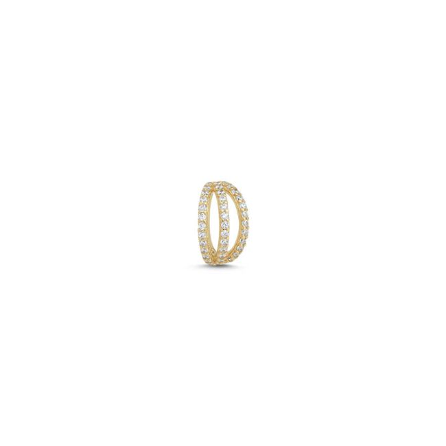 Three Row Stone Ring Gold Helix Piercing - 2